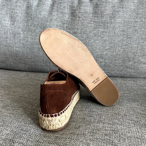 NWOT Alexander Wang Devon Brown Suede Espadrilles US 8 EU 38  Platform Zip Shoes - Picture 8 of 16